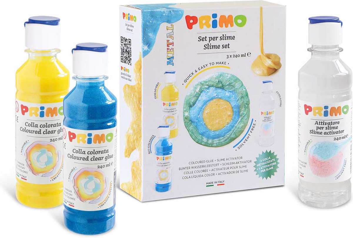 Primo | Slijm Maakset Metallic (2 Metallic Kleuren + 1 Activator) - Slijm maken